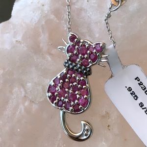 WG Rhodium Over SS 1.48 CTW Ruby 18 In Necklace